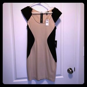 Express black and nude fitted dress!